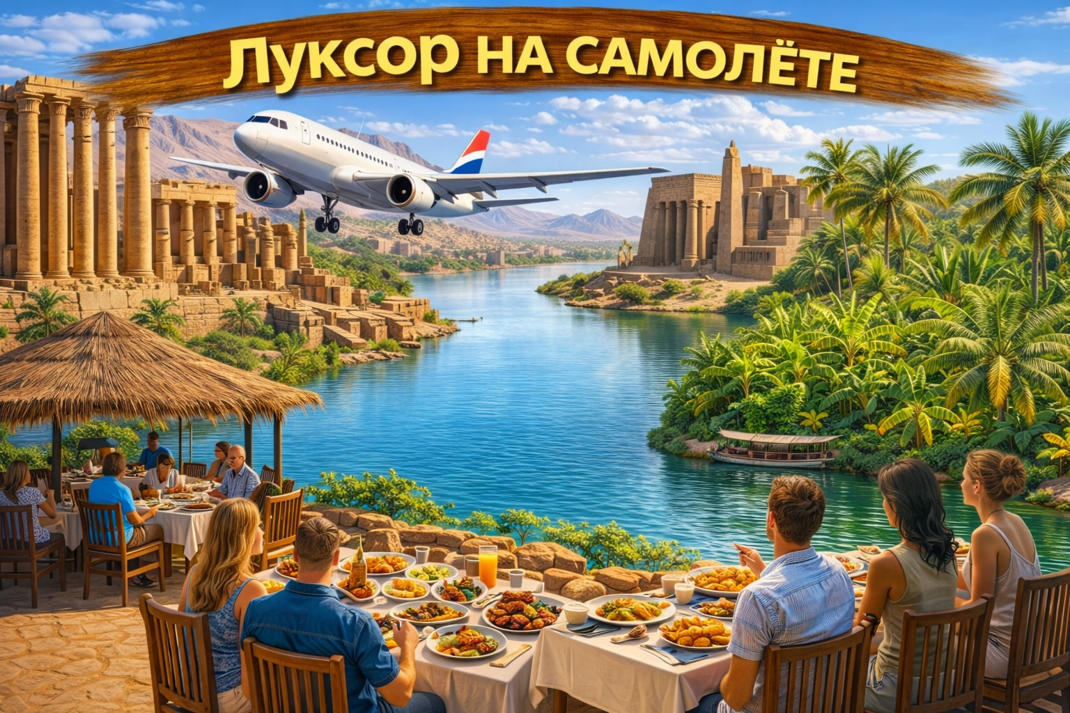 луксор на самолете