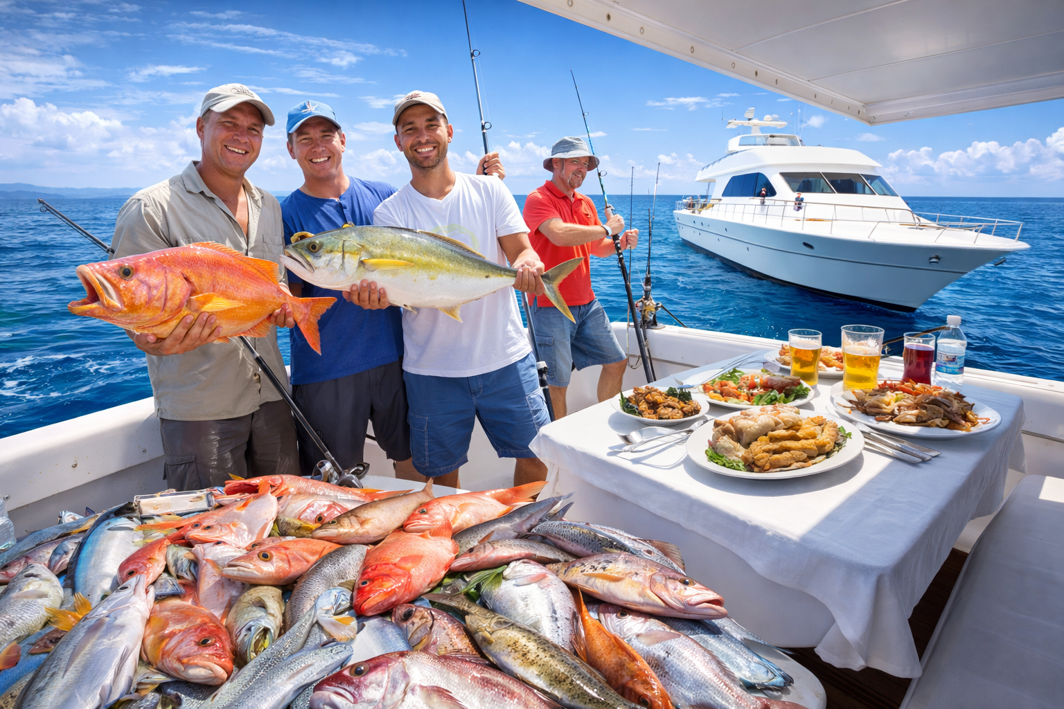 Рыбалка и обед на яхте
